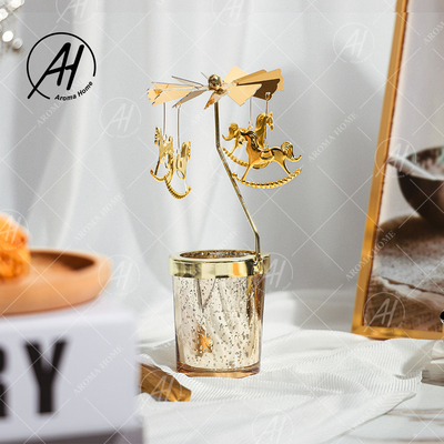 شمع موم سویا دوار شیشه ای فرفورژه به سبک مدرن آمریکایی