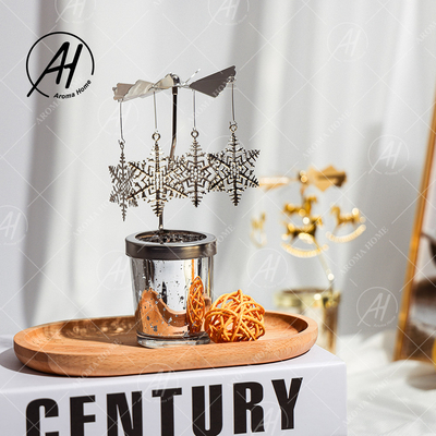 شمع موم سویا دوار شیشه ای فرفورژه به سبک مدرن آمریکایی