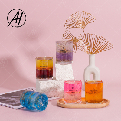 شمع های معطر ژله موم گل ژله کریستال شیشه ای دست ساز عاشقانه