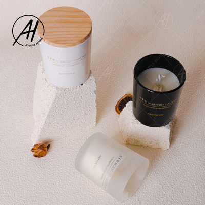 اسانس شمع معطر مشکی سفید مات شیشه ای جار اسپا موم سویا 100%