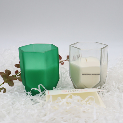 شمع معطر موم سویا خانگی آروما با شیشه شمع شش گوش سفارشی برای دکوراسیون منزل