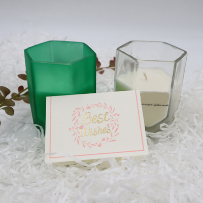 شمع معطر موم سویا خانگی آروما با شیشه شمع شش گوش سفارشی برای دکوراسیون منزل
