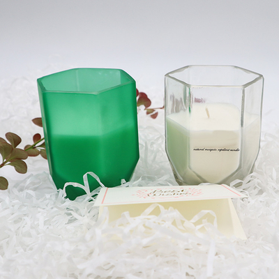 شمع معطر موم سویا خانگی آروما با شیشه شمع شش گوش سفارشی برای دکوراسیون منزل