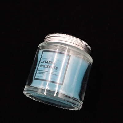12 اونس شمع شیشه ای آبی خانگی مربای اسطوخودوس معطر برای حمام اتاق خواب
