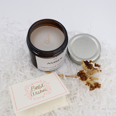 ODM Amber Glass Canning Mason Jar Candle برای فوکوس آروماتراپی