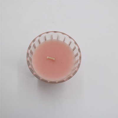 شمع معطر شیشه ای صورتی طبیعی ODM 4oz برای عطر خانه