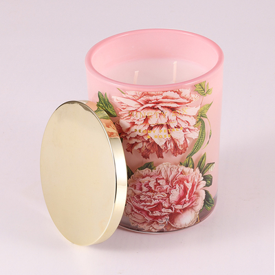 شمع پاستل 14.5 اونس شیشه ای معطر اکالیپتوس کاملیا با رایحه سفارشی