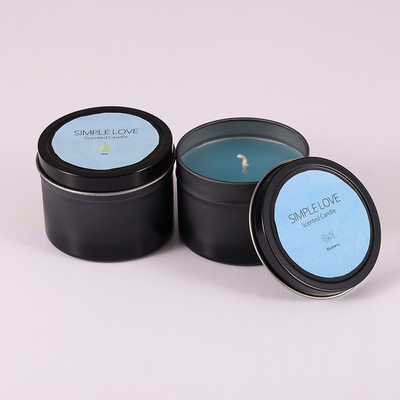 شمع قوطی قلع مشکی مات بازیافتی OEM 2 Oz برای اتاق خواب
