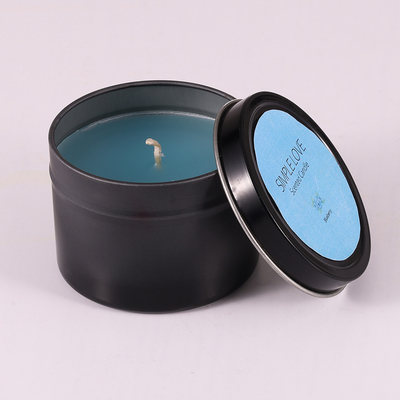 شمع قوطی قلع مشکی مات بازیافتی OEM 2 Oz برای اتاق خواب