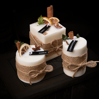 OEM Pillar Vegan Soy Wax شمع های معطر 10.5 اوزی شکل مربع