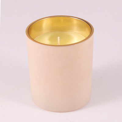 شمع معطر شیشه ای طلایی 6 اونس با درب 40 گرمی