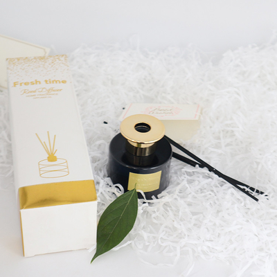ست هدیه لوکس بطری مشکی 100 میلی لیتری پخش کننده عطر نی با درب طلایی