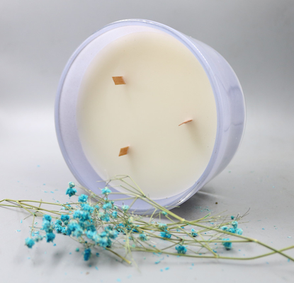 شمع شیشه ای معطر موم طبیعی سویا شمع چوبی برای خانه
