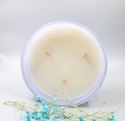 شمع شیشه ای معطر موم طبیعی سویا شمع چوبی برای خانه