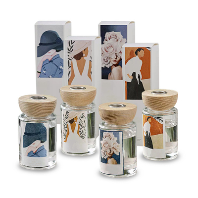 ست هدیه رنگارنگ سفارشی 120 میلی لیتری عطر لوکس با پخش کننده عطر نی جعبه CMYK