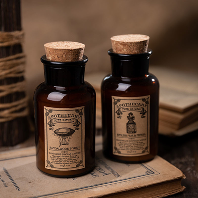 شمع معطر معطر چوب پنبه رترو شمع نعناع و اکالیپتوس