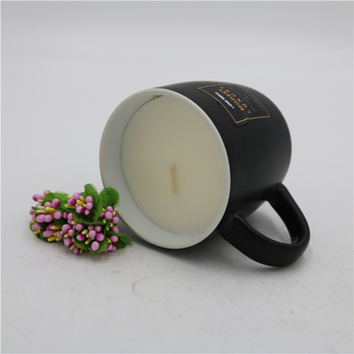 شمع لیوان چای شمع سیترونلا سرامیکی مشکی مات معطر