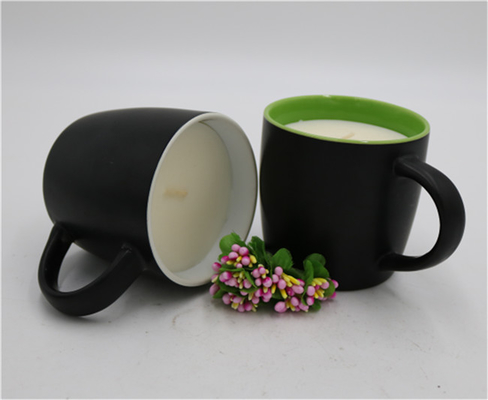 شمع لیوان چای شمع سیترونلا سرامیکی مشکی مات معطر