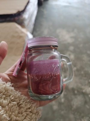 شمع معطر سفارشی با دسته با موم سویا خانگی عطر