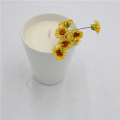 آروما فنجان چای خانگی سرامیکی شمع سویا معطر مات سفید 7oz