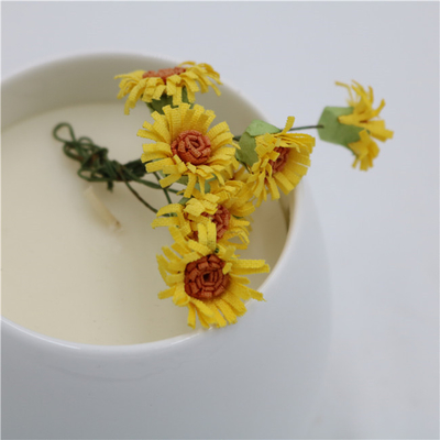 شمع لیوان چای سرامیکی واکس سویا معطر مات سفید گرد 6 اونس